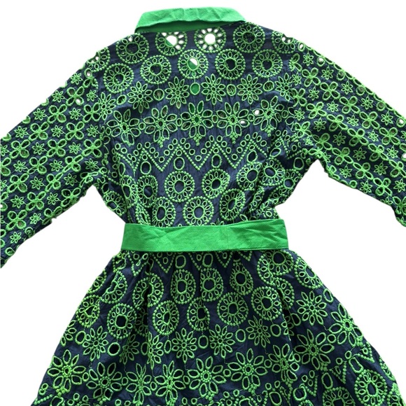 GRETCHEN SCOTT LITTLE BO PEEP MIDI DRESS CONTRAST NWT SIZE LARGE 100% COTTON - Picture 8 of 16